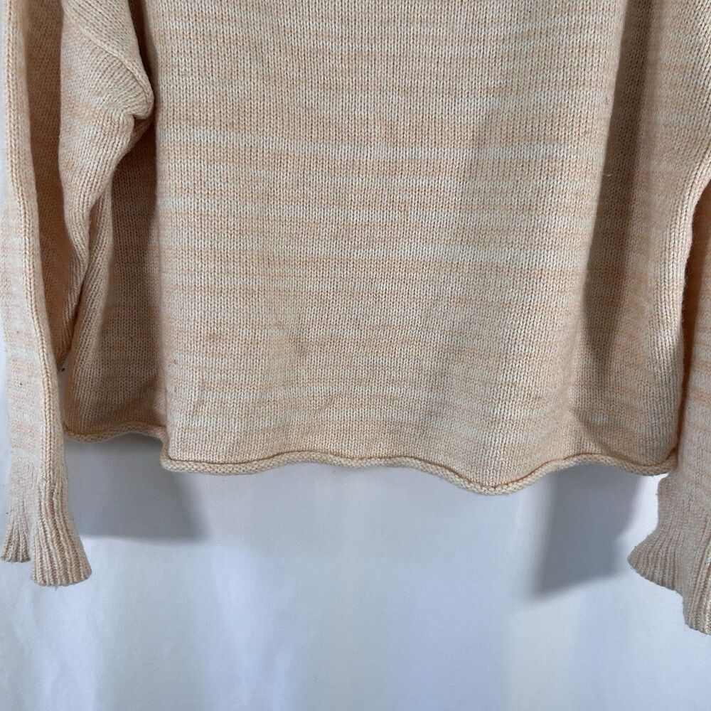 Madewell Wool Blend Sweater Women's XL Beige Knit Mohair Yak Hair Round Neck - Picture 3 of 7